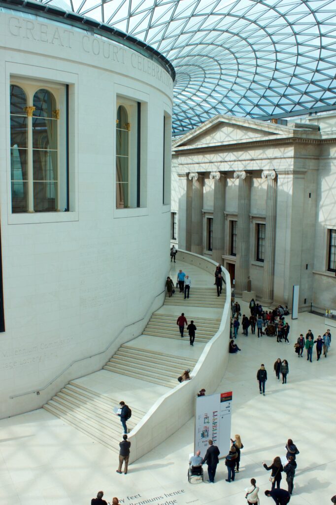 looking down on tourists in british museum in lond 2022 11 15 12 44 19 utc